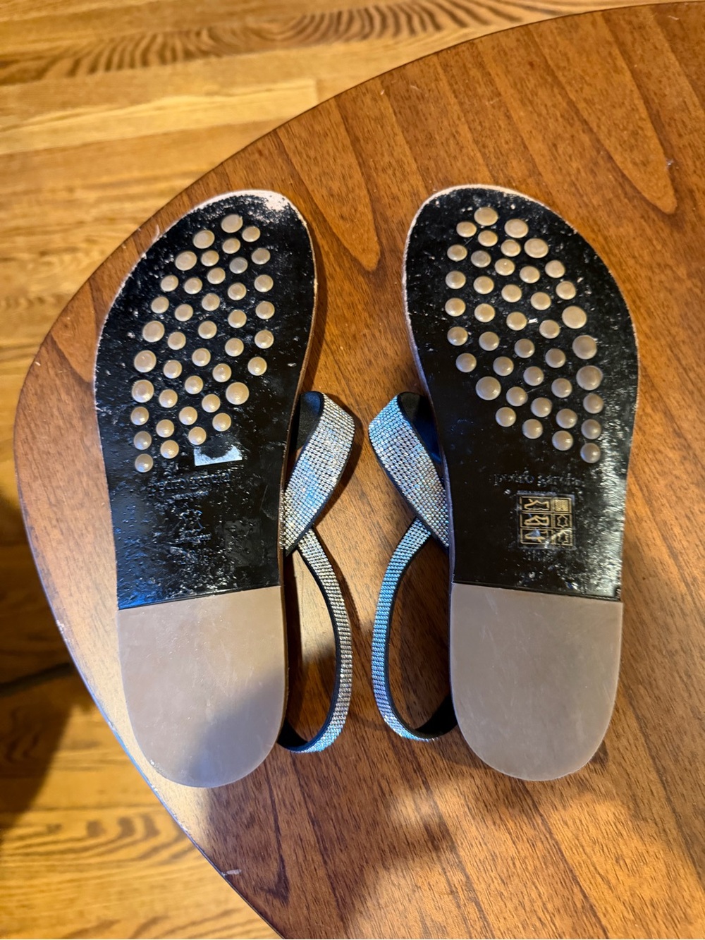 Pedro Garcia Black Sandals with Silver Crystal Straps - Picture 4 of 5